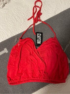 Clayton Red Halter Crop Top